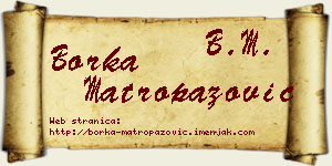 Borka Matropazović vizit kartica